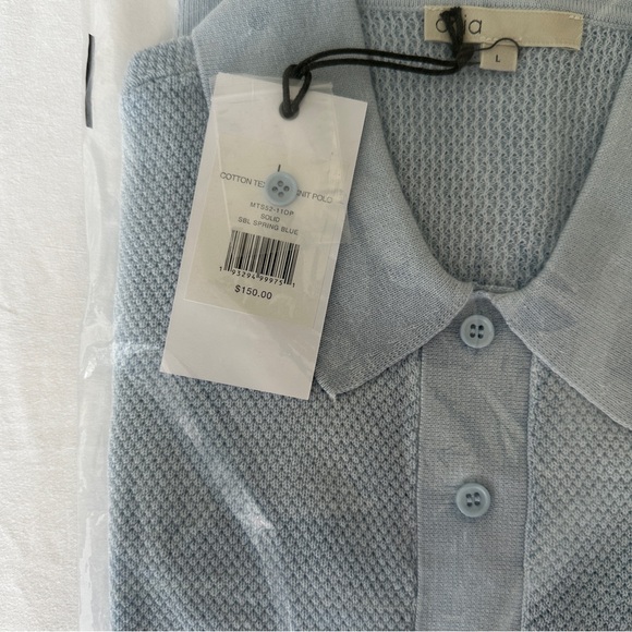 NWT Cotton Textured Knit Polo - Picture 3 of 3